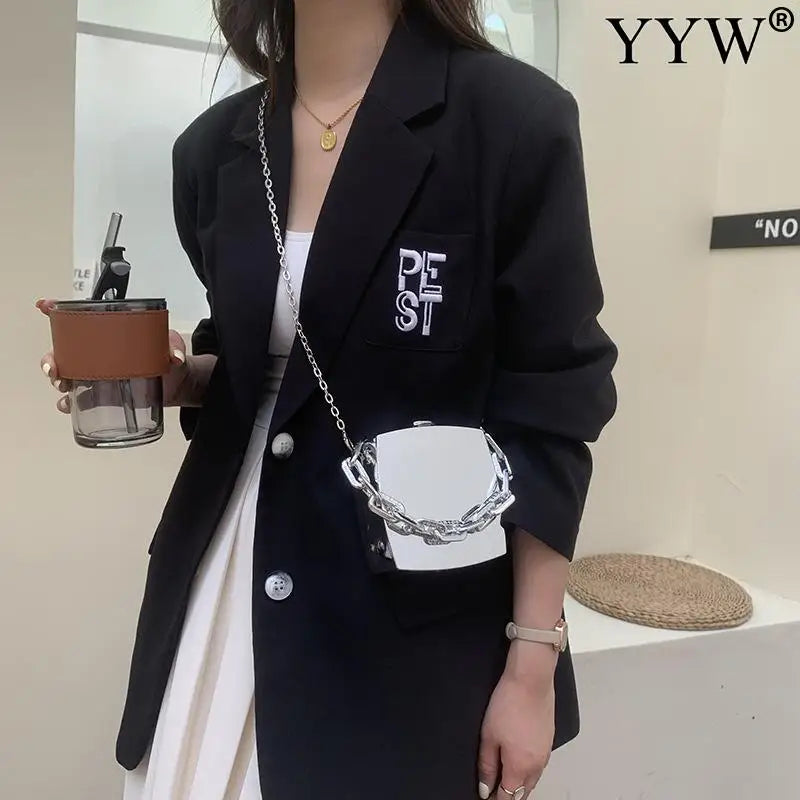 PVC Box Bag Women Evening Clutch Bag Party Chain Shoulder Crossbody Bags