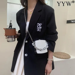 PVC Box Bag Women Evening Clutch Bag Party Chain Shoulder Crossbody Bags