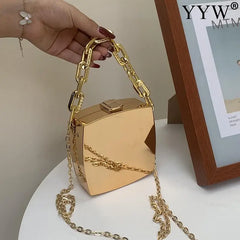 PVC Box Bag Women Evening Clutch Bag Party Chain Shoulder Crossbody Bags