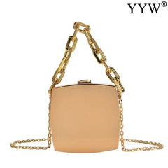PVC Box Bag Women Evening Clutch Bag Party Chain Shoulder Crossbody Bags