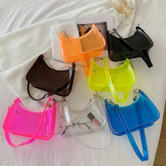 Korea Style PVC Candy Underarm Bag Transparent Crossbody Handbag