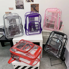 Clear PVC Backpack Teen Girls Big Boys Unisex Bag