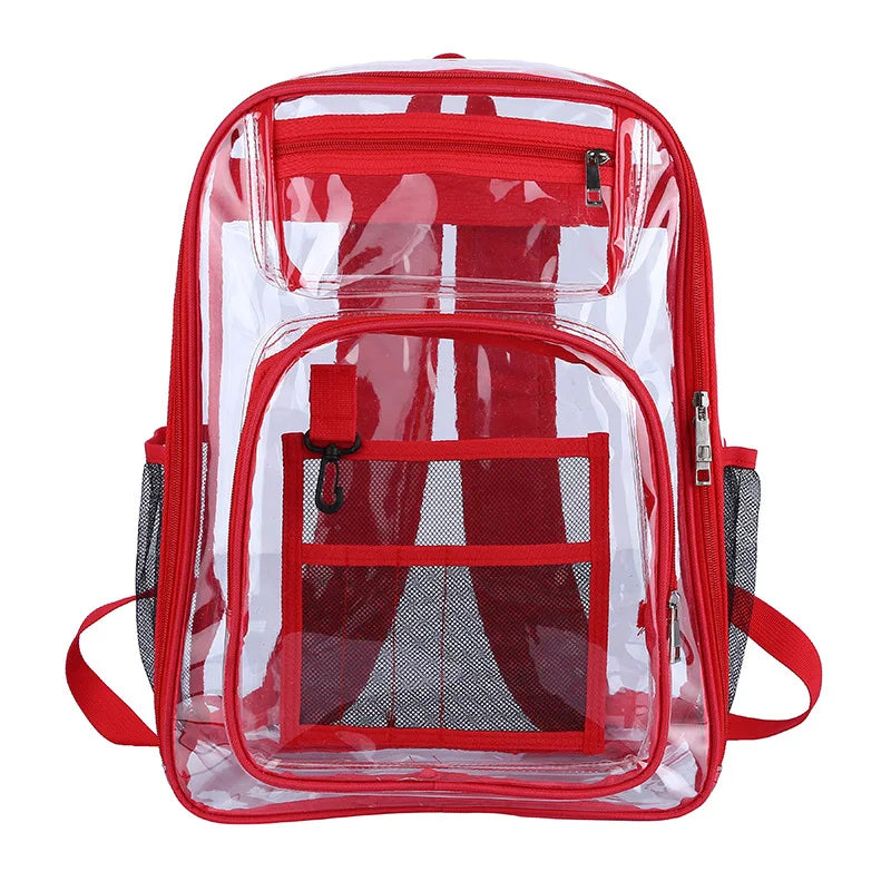 Clear PVC Backpack Teen Girls Big Boys Unisex Bag