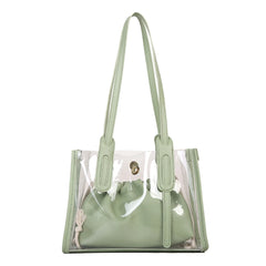 Clear PVC Shoulder Bag + Candy Jelly Tote Women's Handbag