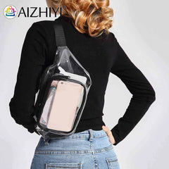 Clear PVC Crossbody Bag Mini Unisex Waterproof Phone Bag for Outdoor Travel