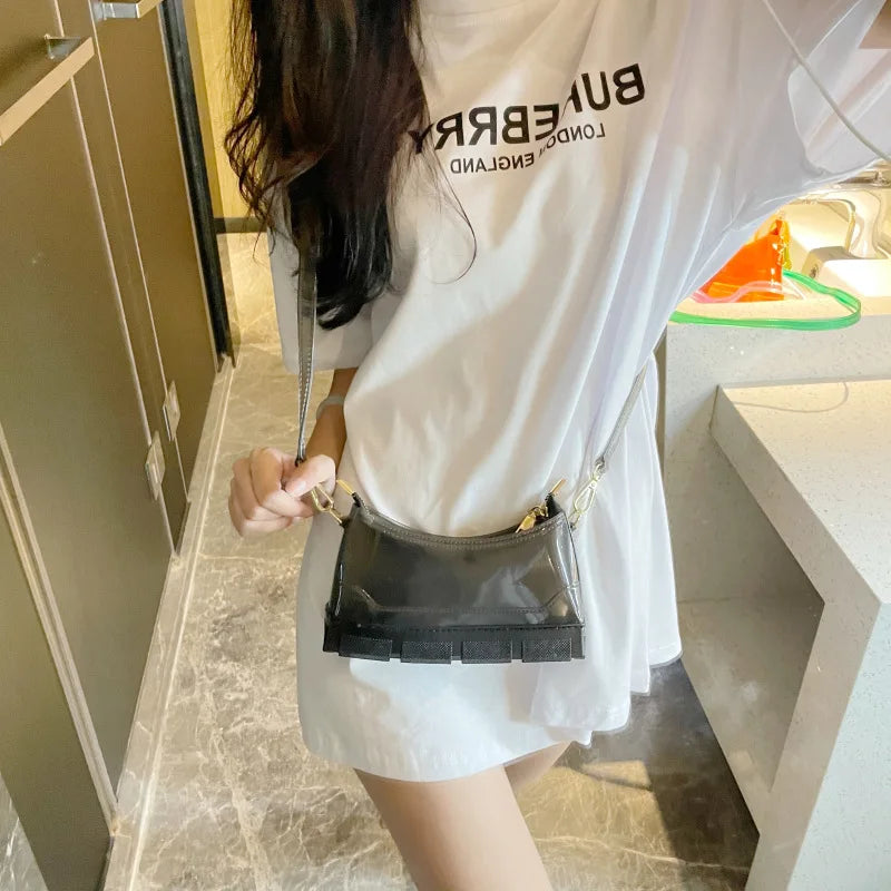 Solid PVC Mini Bag Women Handbag Shoe Shape Jelly Bag Crossbody Bags