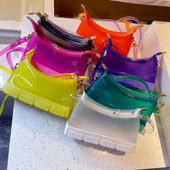 Solid PVC Mini Bag Women Handbag Shoe Shape Jelly Bag Crossbody Bags