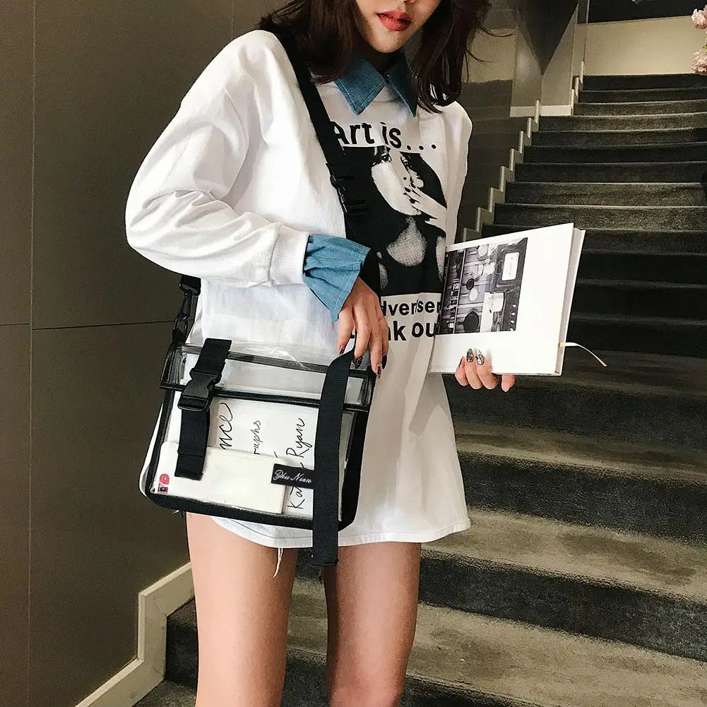 Unisex PVC Shoulder Messenger Bag Spring Summer Crossbody Bags