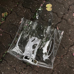 Clear Jelly Tote Bag Large Size Women Transparent Handbag
