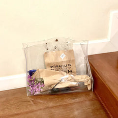 Clear Jelly Tote Bag Large Size Women Transparent Handbag
