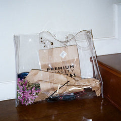 Clear Jelly Tote Bag Large Size Women Transparent Handbag