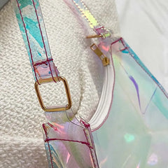 Colorful Transparent PVC Tassel Shoulder Bag Women Cross Body PopularBag