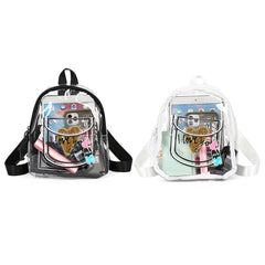 PVC Transparent Backpack Letter Love Women Girl Travel Small Shoulder Schoolbag