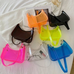PVC Transparent Women's Shoulder Bag Waterproof Dumpling Bags