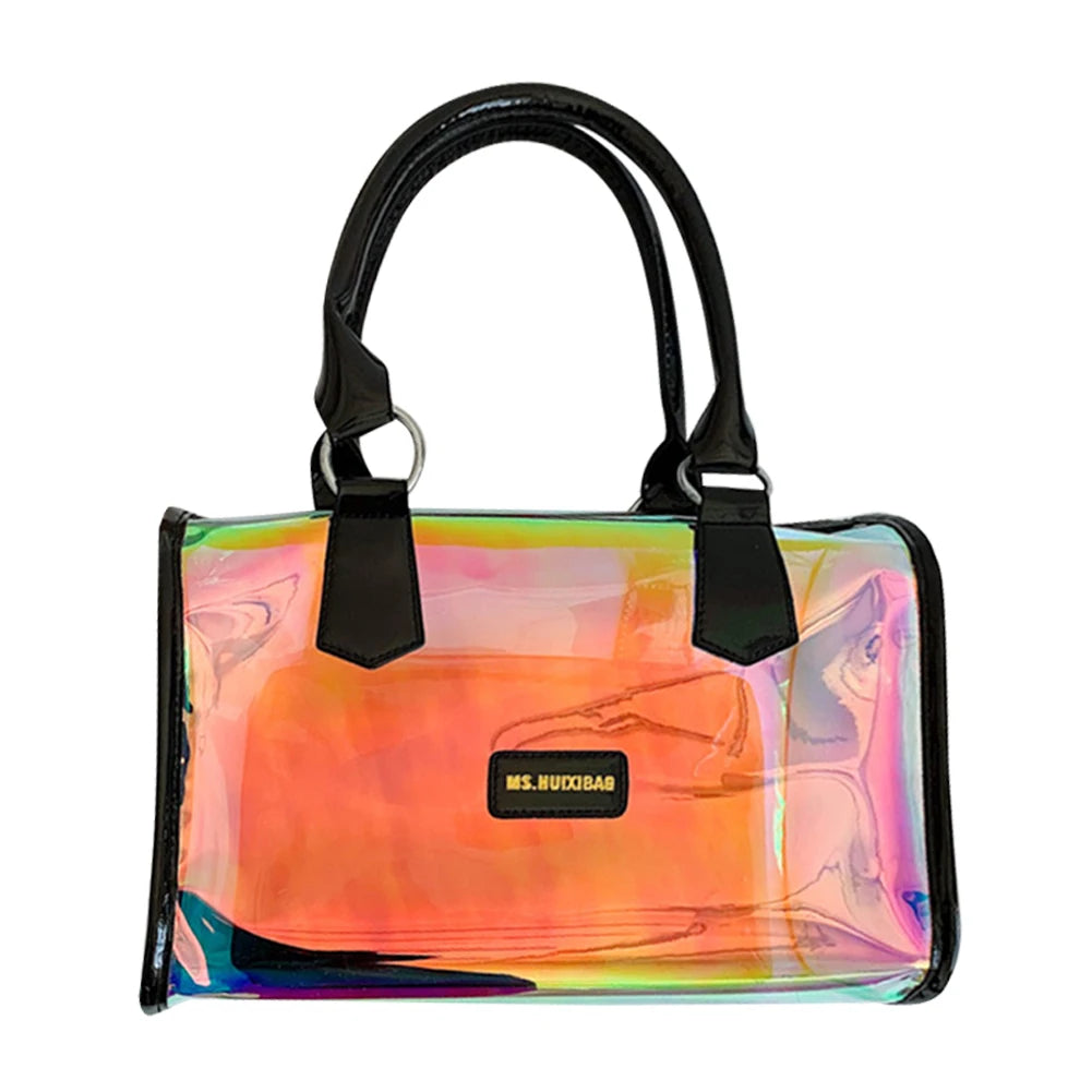 PVC Transparent Laser Shoulder Bag Women Summer Crossbody Tote Handbags