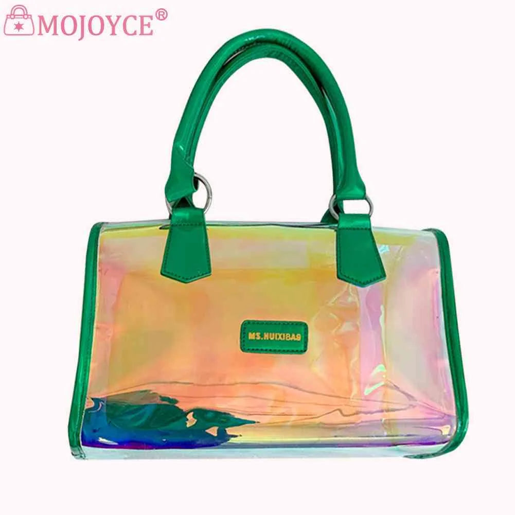 PVC Transparent Laser Shoulder Bag Women Summer Crossbody Tote Handbags