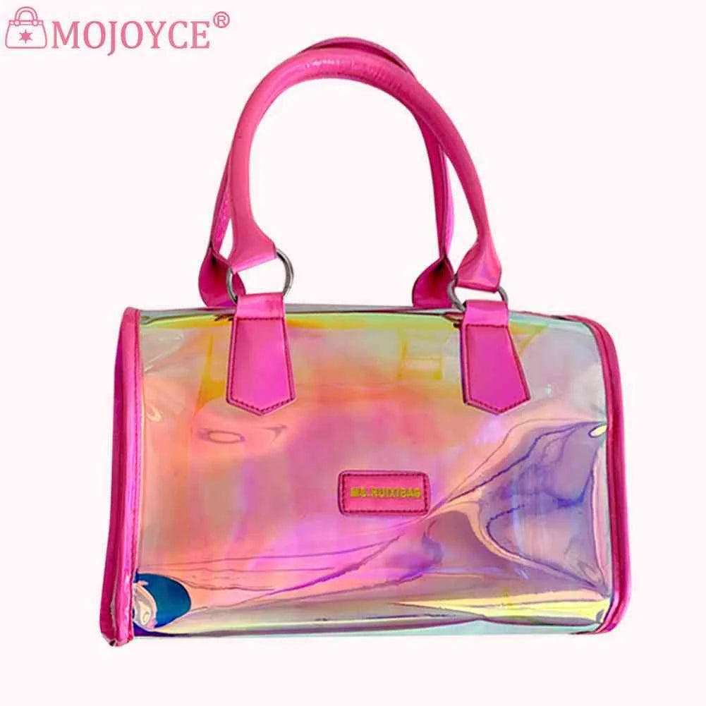 PVC Transparent Laser Shoulder Bag Women Summer Crossbody Tote Handbags
