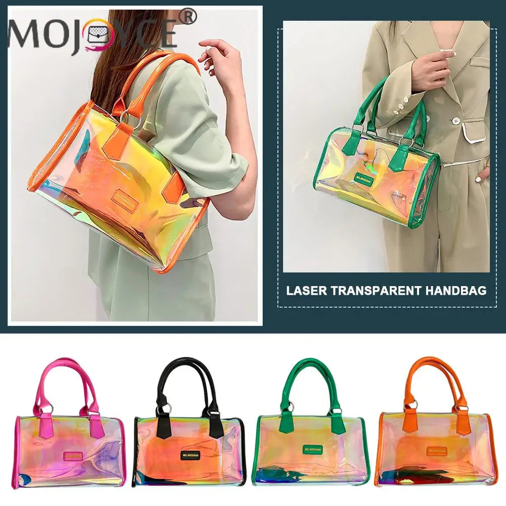 Transparent Laser Shoulder Crossbody Bag Women PVC Summer Tote