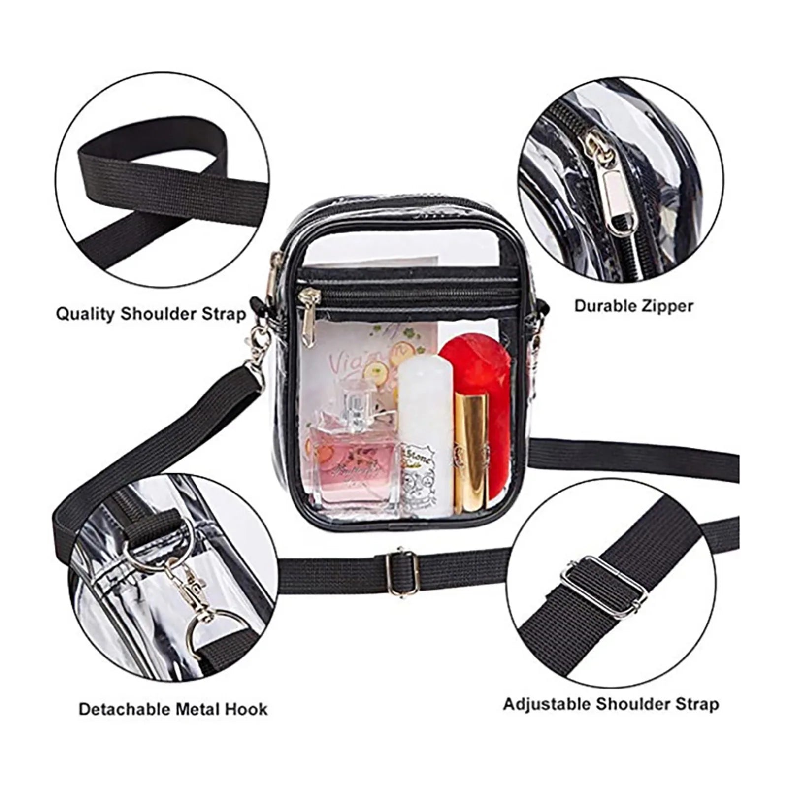 Transparent Women Crossbody Shoulder Bag Chain Jelly Small Phone Purse
