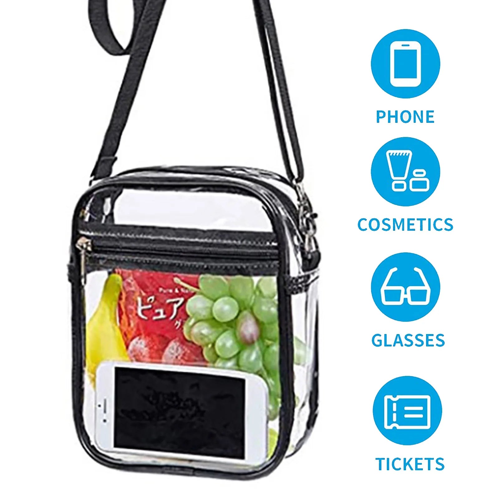Transparent Women Crossbody Shoulder Bag Chain Jelly Small Phone Purse