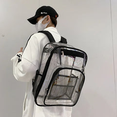 PVC Waterproof Student Backpack High Capacity School Bags Couple Travel
