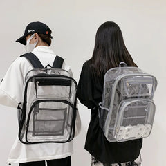 PVC Waterproof Student Backpack High Capacity School Bags Couple Travel