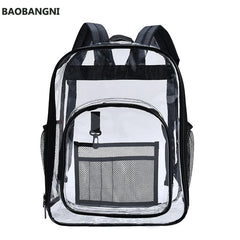 Waterproof Clear Backpack Large Capacity Solid PVC Transparent School Bag