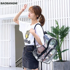 Waterproof Clear Backpack Large Capacity Solid PVC Transparent School Bag