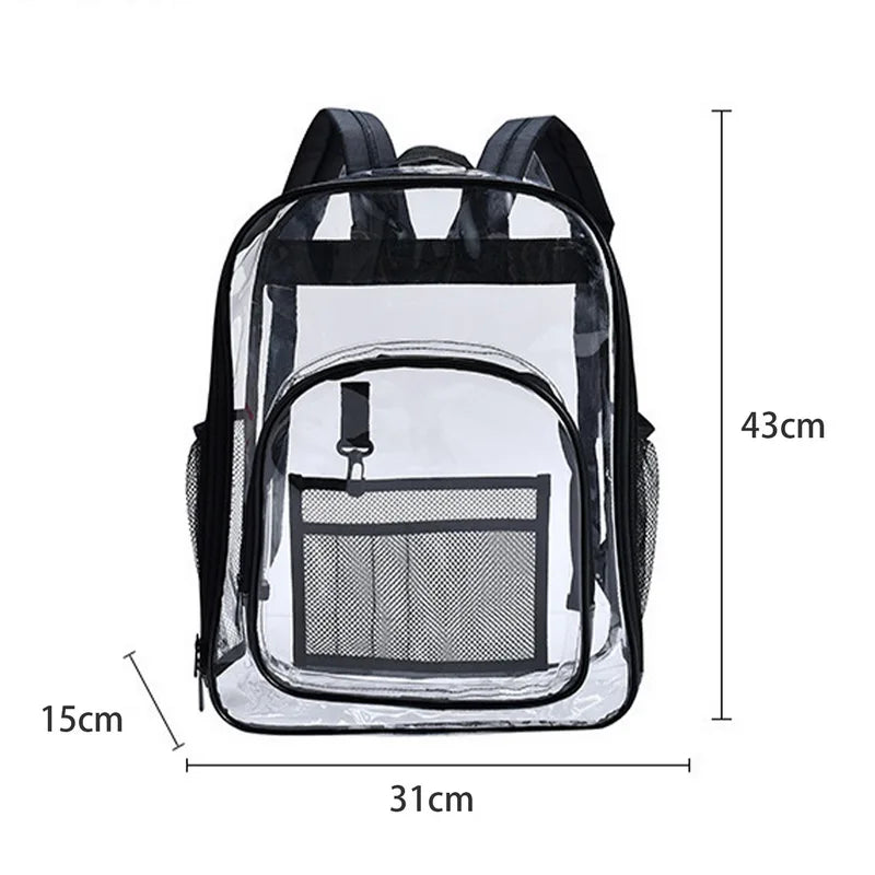 PVC Waterproof Transparent School Bag See Through Backpack