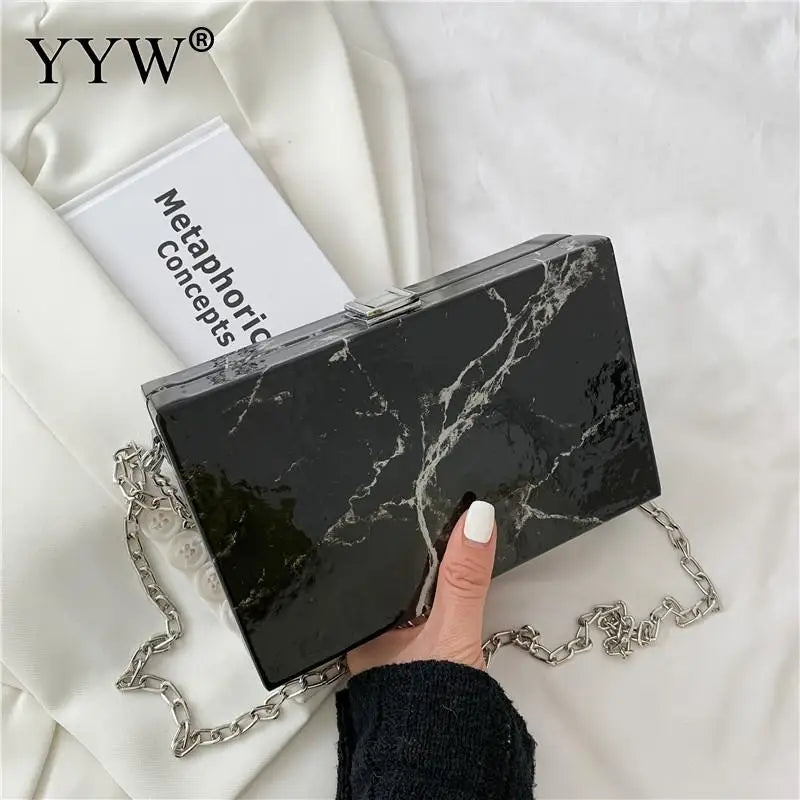 Marbling Acrylic Clutch Bag Evening Handbag Wedding Purse