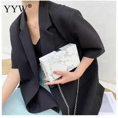 Marbling Acrylic Clutch Bag Evening Handbag Wedding Purse