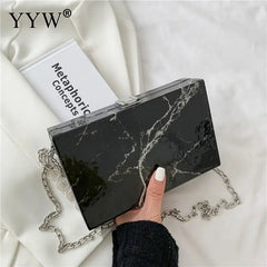 Marbling Acrylic Clutch Bag Evening Handbag Wedding Purse