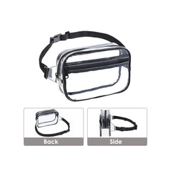 PVC Women Waist Fanny Pack Belt Bag Clear Transparent Hip Zipper Belt Bag