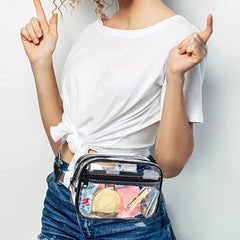 PVC Women Waist Fanny Pack Belt Bag Clear Transparent Hip Zipper Belt Bag