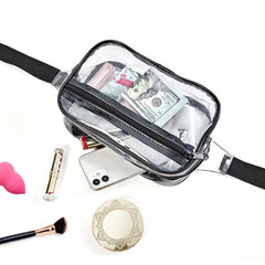 PVC Women Waist Fanny Pack Belt Bag Clear Transparent Hip Zipper Belt Bag