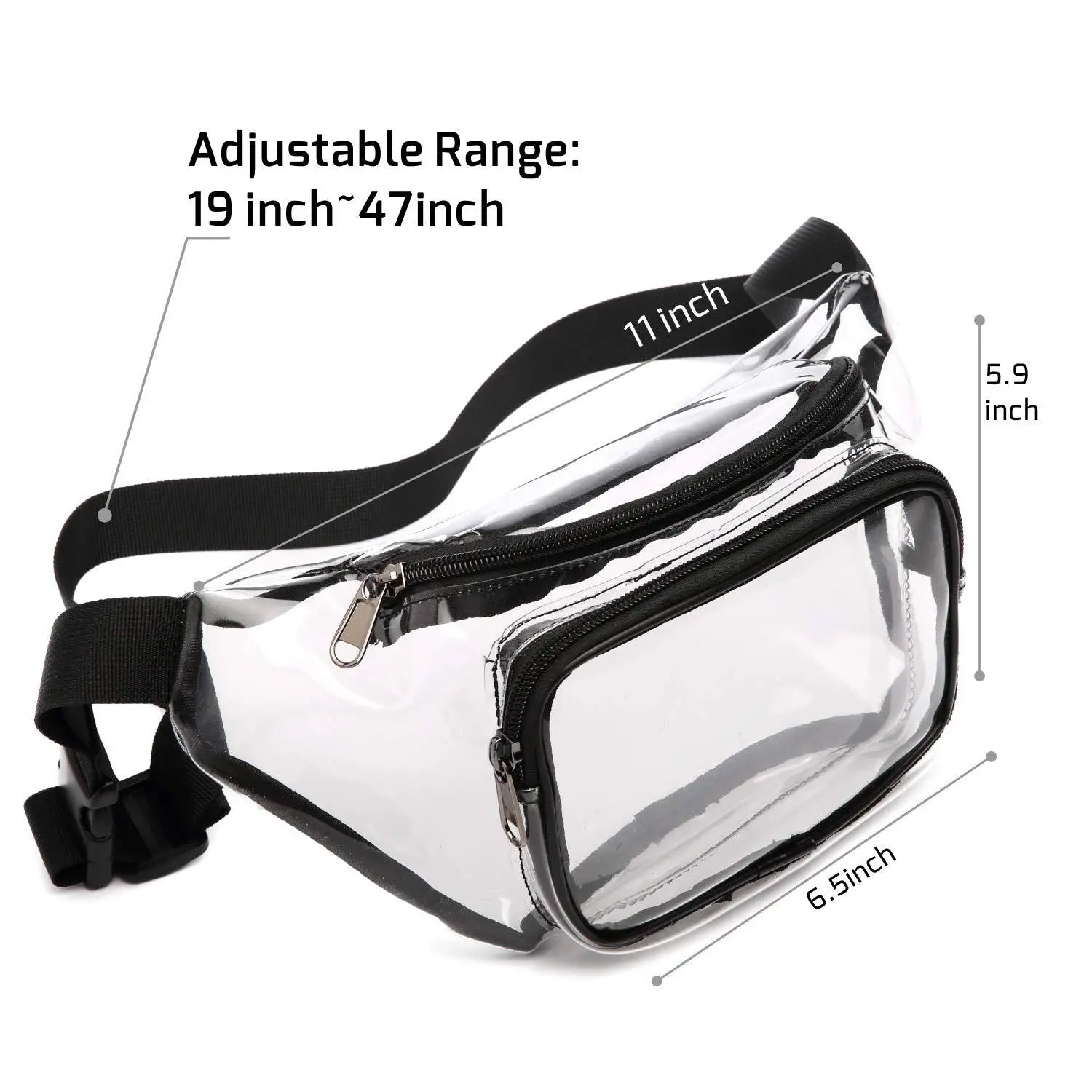 Clear PVC Waist Fanny Pack Belt Bag for Women