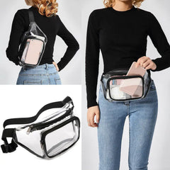Clear PVC Women Waist Fanny Pack Belt Bag Hip Bum Bag
