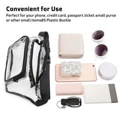 Clear PVC Women Waist Fanny Pack Belt Bag Hip Bum Bag Chest Pouch