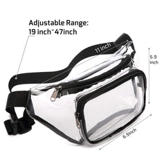 Clear PVC Women Waist Fanny Pack Belt Bag Hip Bum Bag Chest Pouch