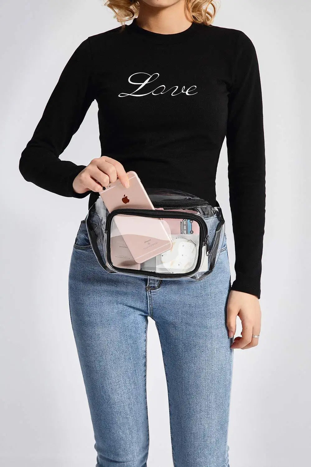Clear PVC Waist Fanny Pack Belt Bag for Women