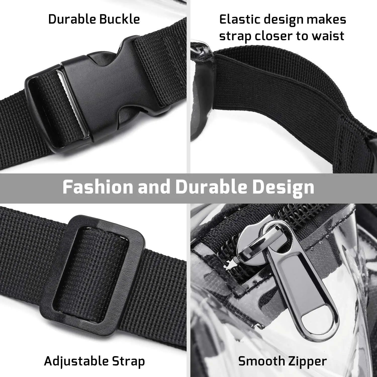 Clear PVC Waist Fanny Pack Belt Bag for Women