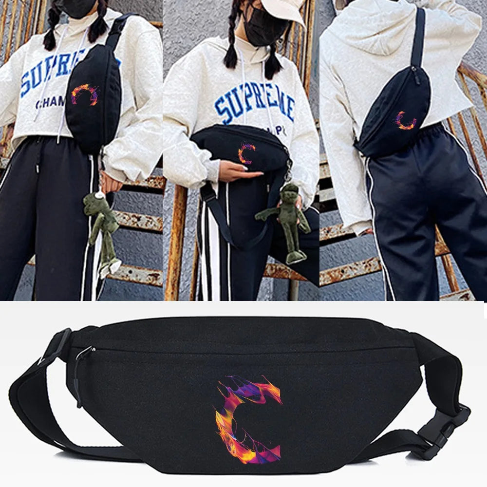 Canvas Waist Bag Crossbody Sport Chest Bag Unisex Handbag