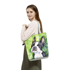 Dog Printed Women Shoulder Bag High Capacity Portable Cartoon Tote
