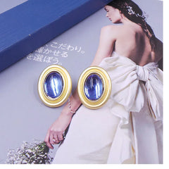 Vintage Style Acrylic Stud Earrings with Enamel Pendant