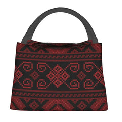 Palestinian Jordanian Embroidery Tatreez Insulated Lunch Bag for Women