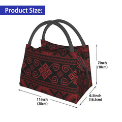 Palestinian Jordanian Embroidery Tatreez Insulated Lunch Bag for Women