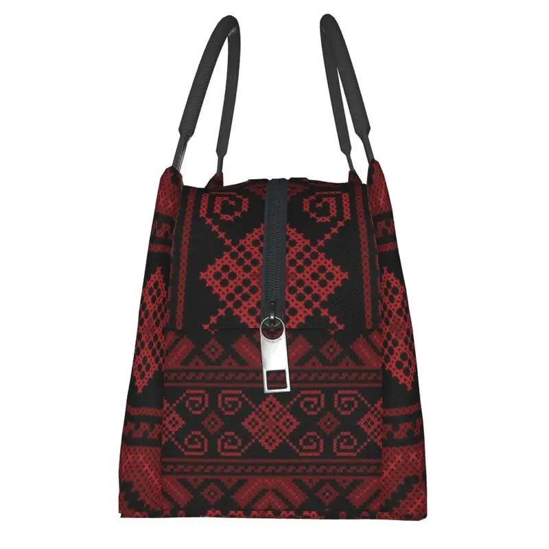 Palestinian Jordanian Embroidery Tatreez Insulated Lunch Bag for Women