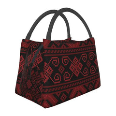 Palestinian Jordanian Embroidery Tatreez Insulated Lunch Bag for Women