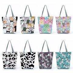 Panda Cartoon Animal Handbags Eco Friendly High Capacity Women Shoulder Bag