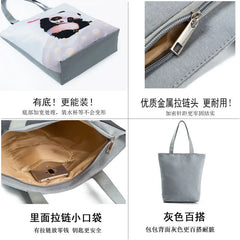 Panda Love Print Handbags Chinese Tote Bag Eco Friendly Beach Bag